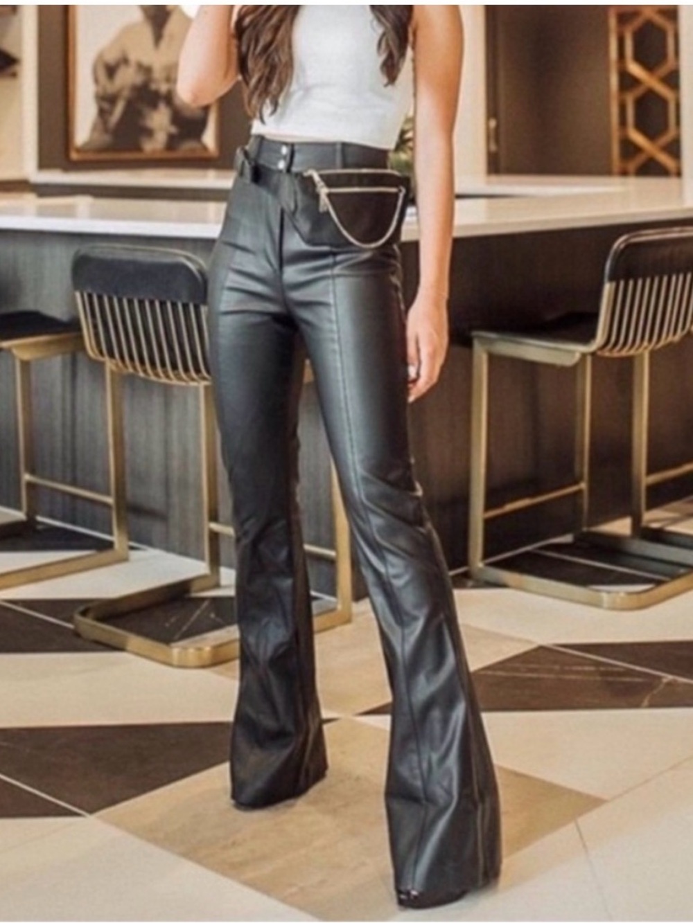 Majorelle Blake Faux Leather Flare Pants